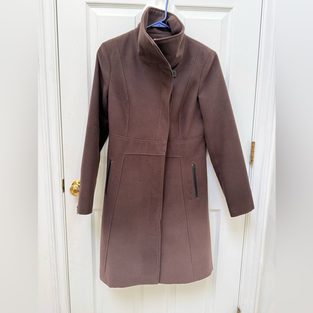 Elegant Dusty Mauve Women's Wool Coat